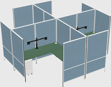 Modern modular quad l-shaped panel system