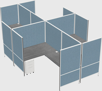 Modern modular quad l-shaped panel system
