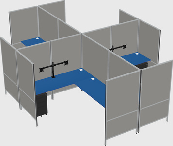 Modern modular quad l-shaped panel system