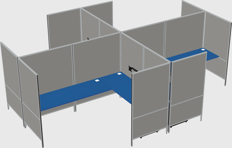 Modern modular quad l-shaped panel system