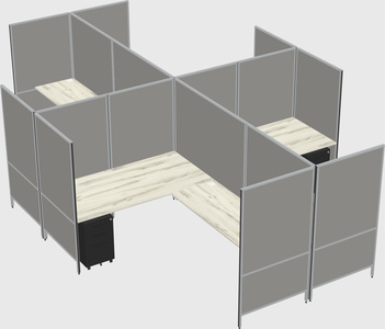Modern modular quad l-shaped panel system