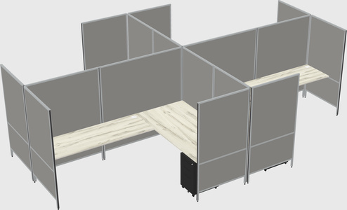 Modern modular quad l-shaped panel system