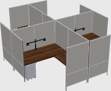 Modern modular quad l-shaped panel system