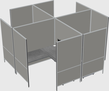 Modern modular quad l-shaped panel system