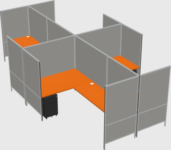 Modern modular quad l-shaped panel system