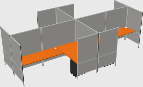 Modern modular quad l-shaped panel system