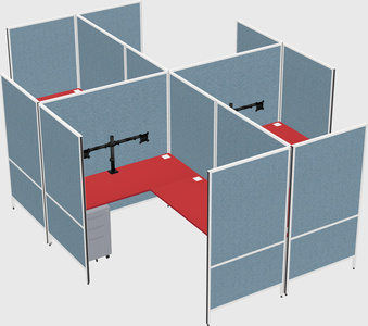 Modern modular quad l-shaped panel system