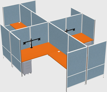 Modern modular quad l-shaped panel system