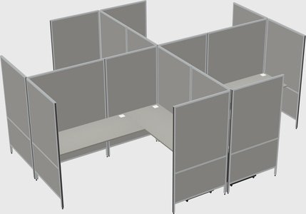 Modern modular quad l-shaped panel system