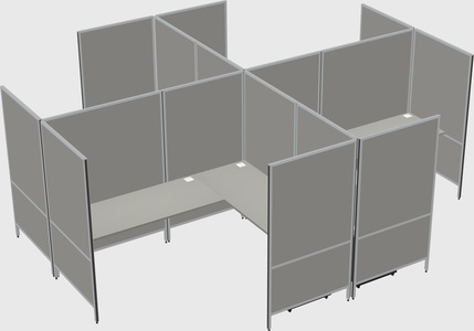 Modern modular quad l-shaped panel system