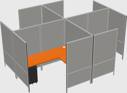 Modern modular quad l-shaped panel system