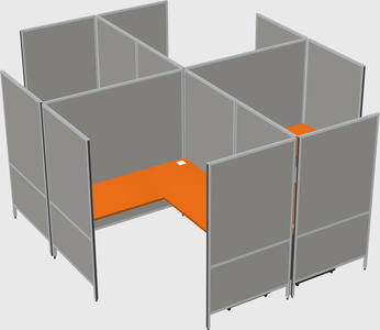 Modern modular quad l-shaped panel system