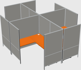 Modern modular quad l-shaped panel system