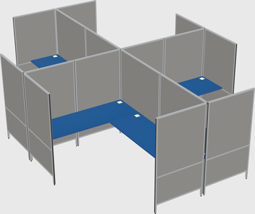 Modern modular quad l-shaped panel system