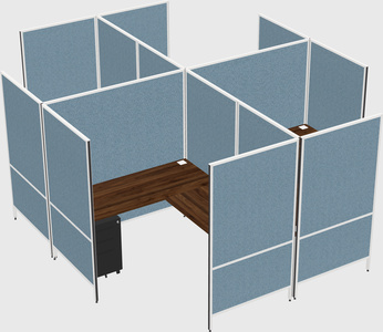 Modern modular quad l-shaped panel system