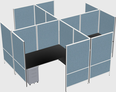 Modern modular quad l-shaped panel system
