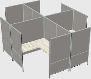 Modern modular quad l-shaped panel system