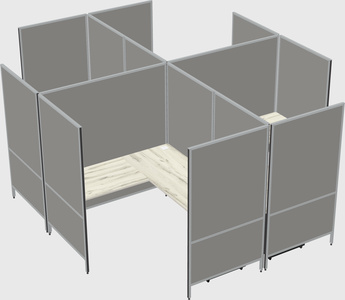 Modern modular quad l-shaped panel system