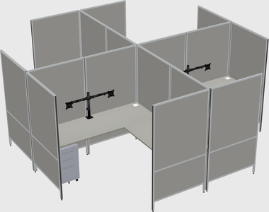 Modern modular quad l-shaped panel system