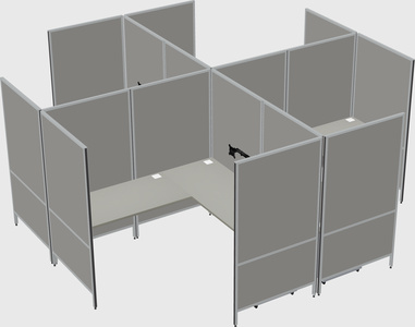 Modern modular quad l-shaped panel system