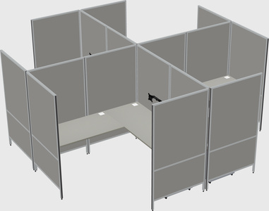 Modern modular quad l-shaped panel system