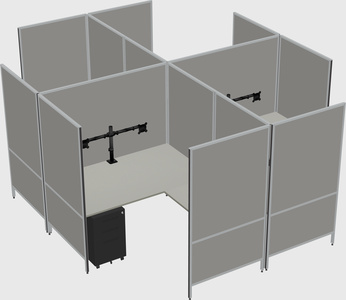 Modern modular quad l-shaped panel system