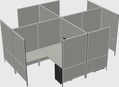 Modern modular quad l-shaped panel system