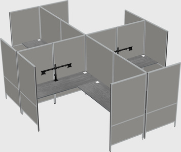 Modern modular quad l-shaped panel system