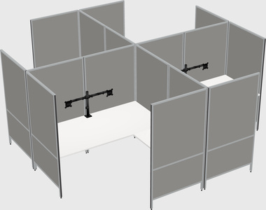 Modern modular quad l-shaped panel system
