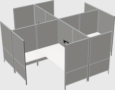 Modern modular quad l-shaped panel system
