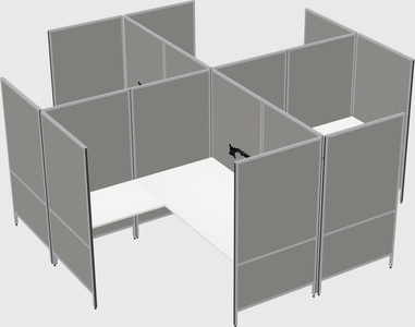 Modern modular quad l-shaped panel system
