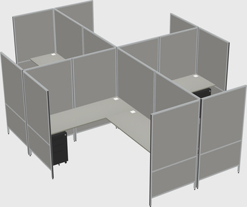 Modern modular quad l-shaped panel system