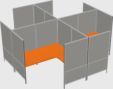 Modern modular quad l-shaped panel system