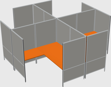 Modern modular quad l-shaped panel system