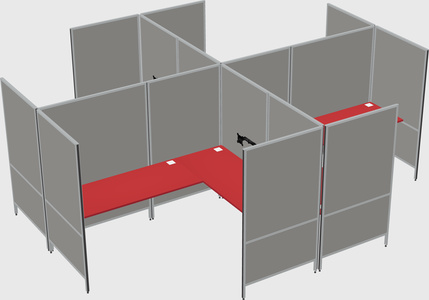 Modern modular quad l-shaped panel system