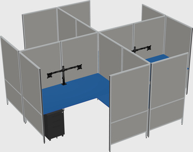 Modern modular quad l-shaped panel system