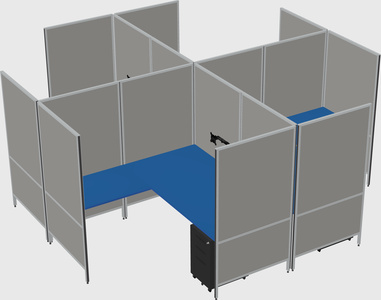 Modern modular quad l-shaped panel system