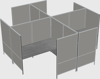 Modern modular quad l-shaped panel system