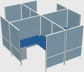 Modern modular quad l-shaped panel system