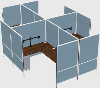 Modern modular quad l-shaped panel system
