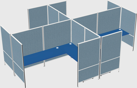 Modern modular quad l-shaped panel system