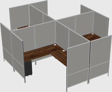 Modern modular quad l-shaped panel system