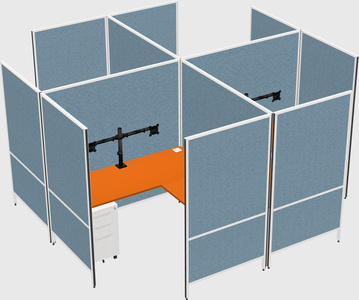 Modern modular quad l-shaped panel system