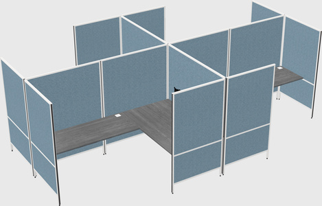 Modern modular quad l-shaped panel system