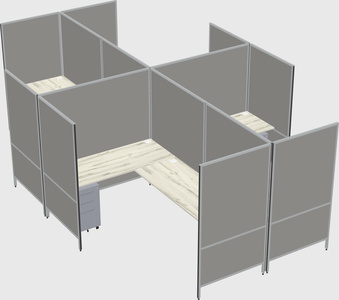Modern modular quad l-shaped panel system