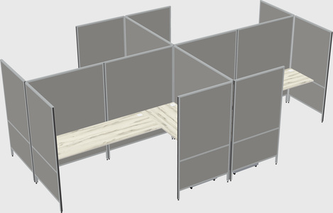 Modern modular quad l-shaped panel system