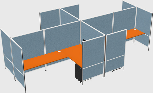 Modern modular quad l-shaped panel system