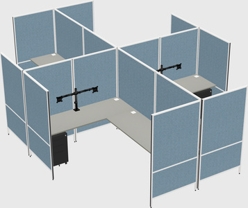 Modern modular quad l-shaped panel system