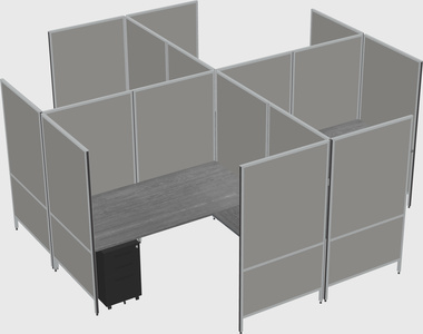 Modern modular quad l-shaped panel system