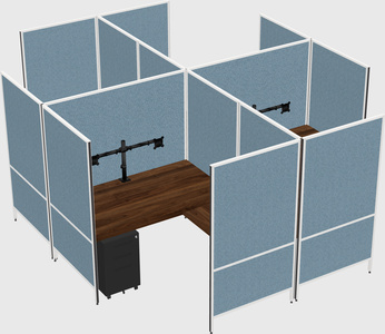Modern modular quad l-shaped panel system